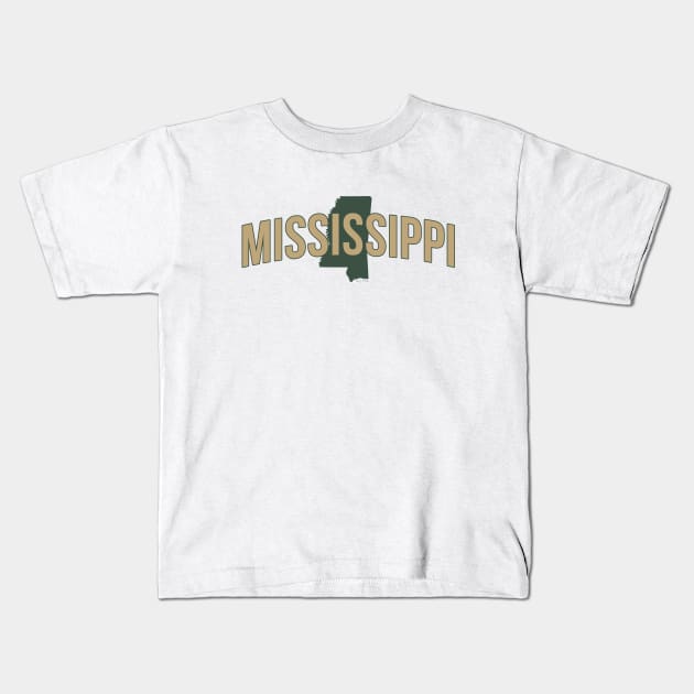 Mississippi State Map and Name Kids T-Shirt by Novel_Designs